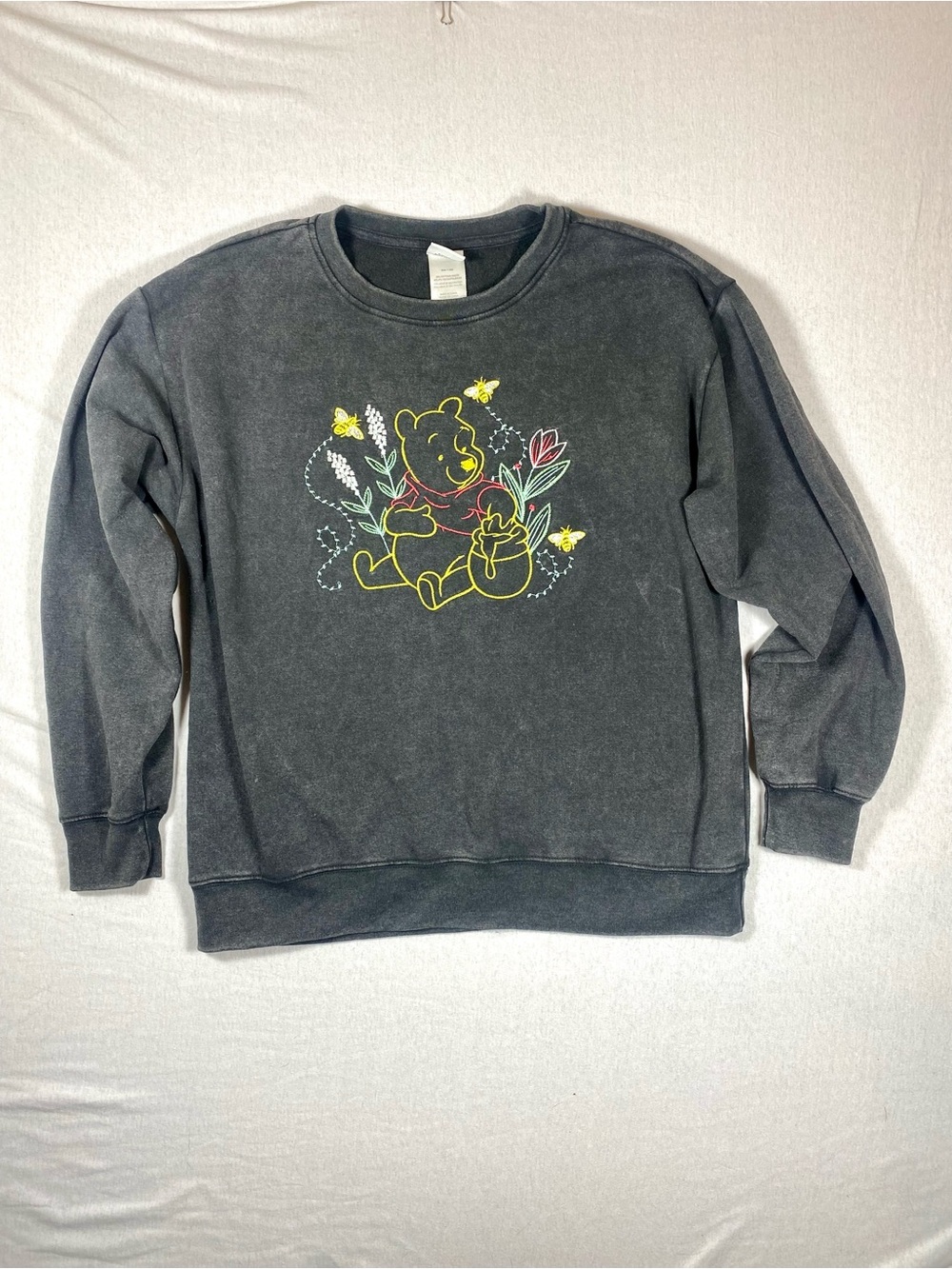 Disney Winnie the Pooh Embroidered Sweatshirt Gray XL